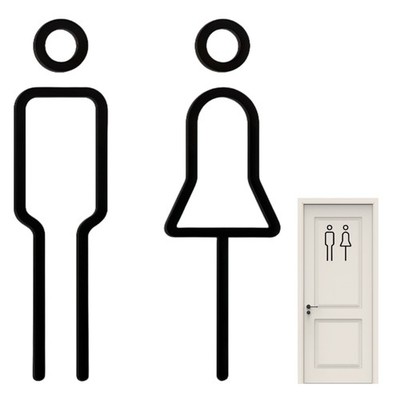 Bathroom Door Plate High Contrast Design Moisture Proof Finish Home Hardware