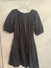 Old Navy Black Linen Dress With Quarter Sleeves Size Medium