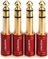 4PCS 1/4 Inch to 3.5Mm TRS Headphones Adapte, Upgrade 6.35Mm Pure Copper to 1/8