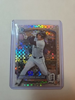 2025 Bowman Draft Josue Briceno Chrome X-Fractor Detroit Tigers