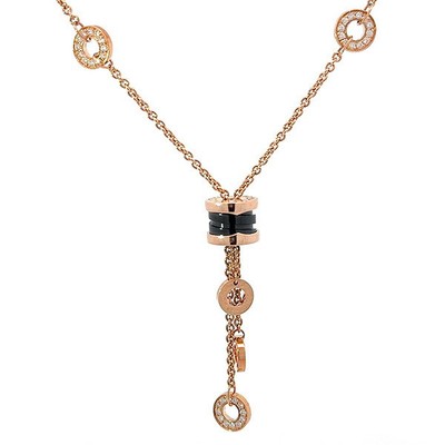 BVLGARI B-zero1 Element Keramik Diamant Collier K18PG