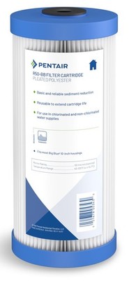 Pentair R50-BB Big Blue Sediment Water Filter, 10-Inch, Whole House Pleated P...