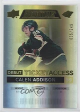 2021-22 Credentials Debut Ticket Access Yellow /249 Calen Addison #120 Rookie RC
