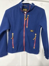 REI Co-op Trailsmith Fleece Jacket Youth Kids Size M 10/12 Blue W Red Zippers
