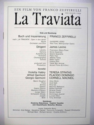La Traviata - Plácido Domingo, Teresa Stratas, Cornell MacNeil - Werberatschlag