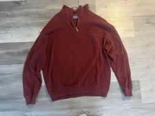 Vintage Pendleton Pullover Sweater Sweatshirt Maroon Red 1/4 Zip Size Large