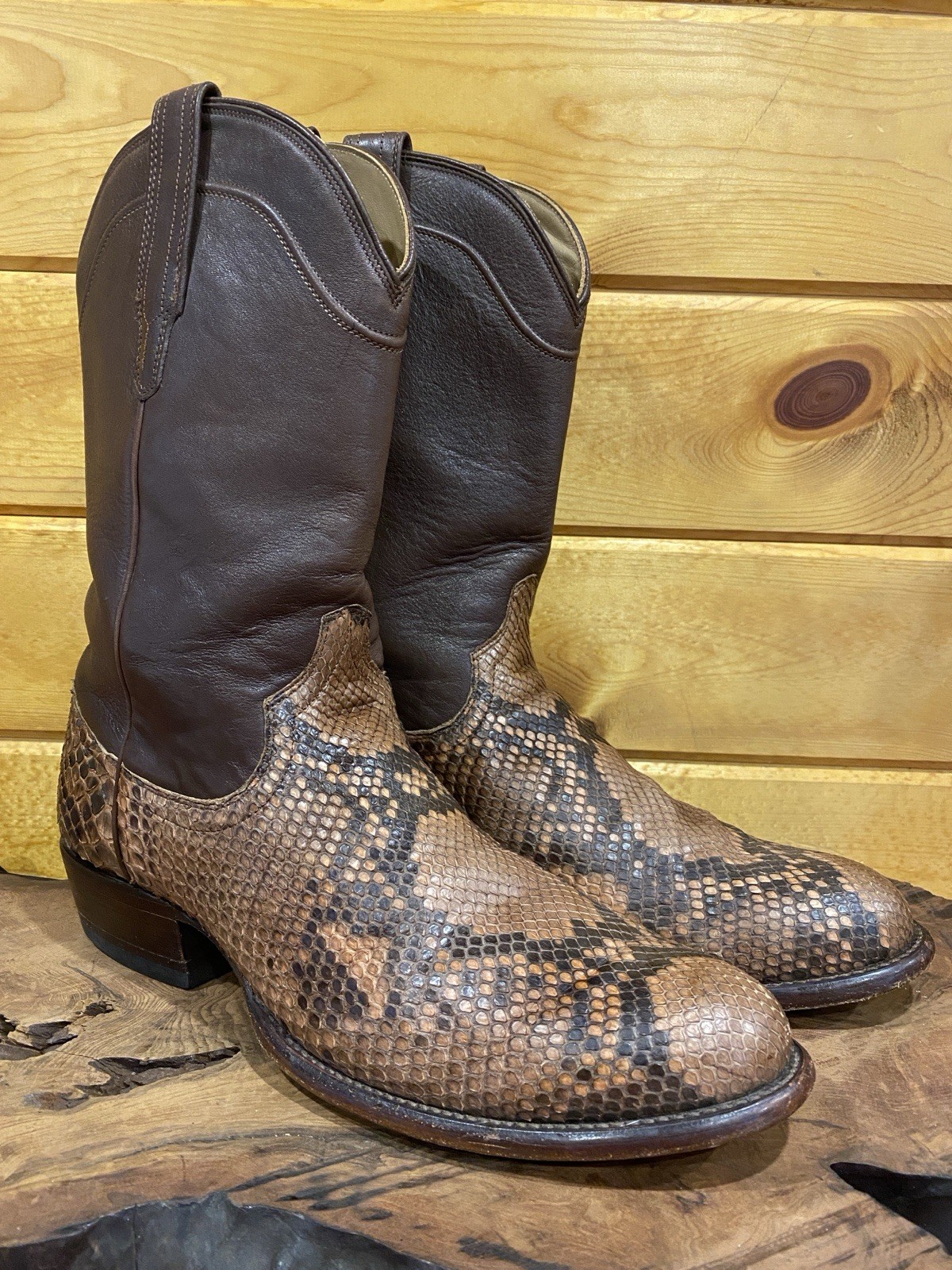Tecovas The Billy Saddle Python Dark Brown Wester… - image 2