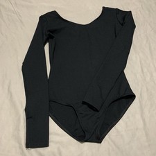 Capezio Black Leotard Top Girls Basic Dancewear Size Child Large