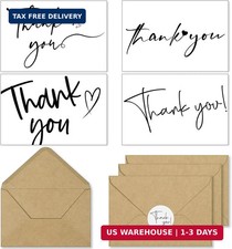 60 Pack Thank You Cards Bulk with Kraft Envelopes and Stickers - 4x6 Inch Elegan
