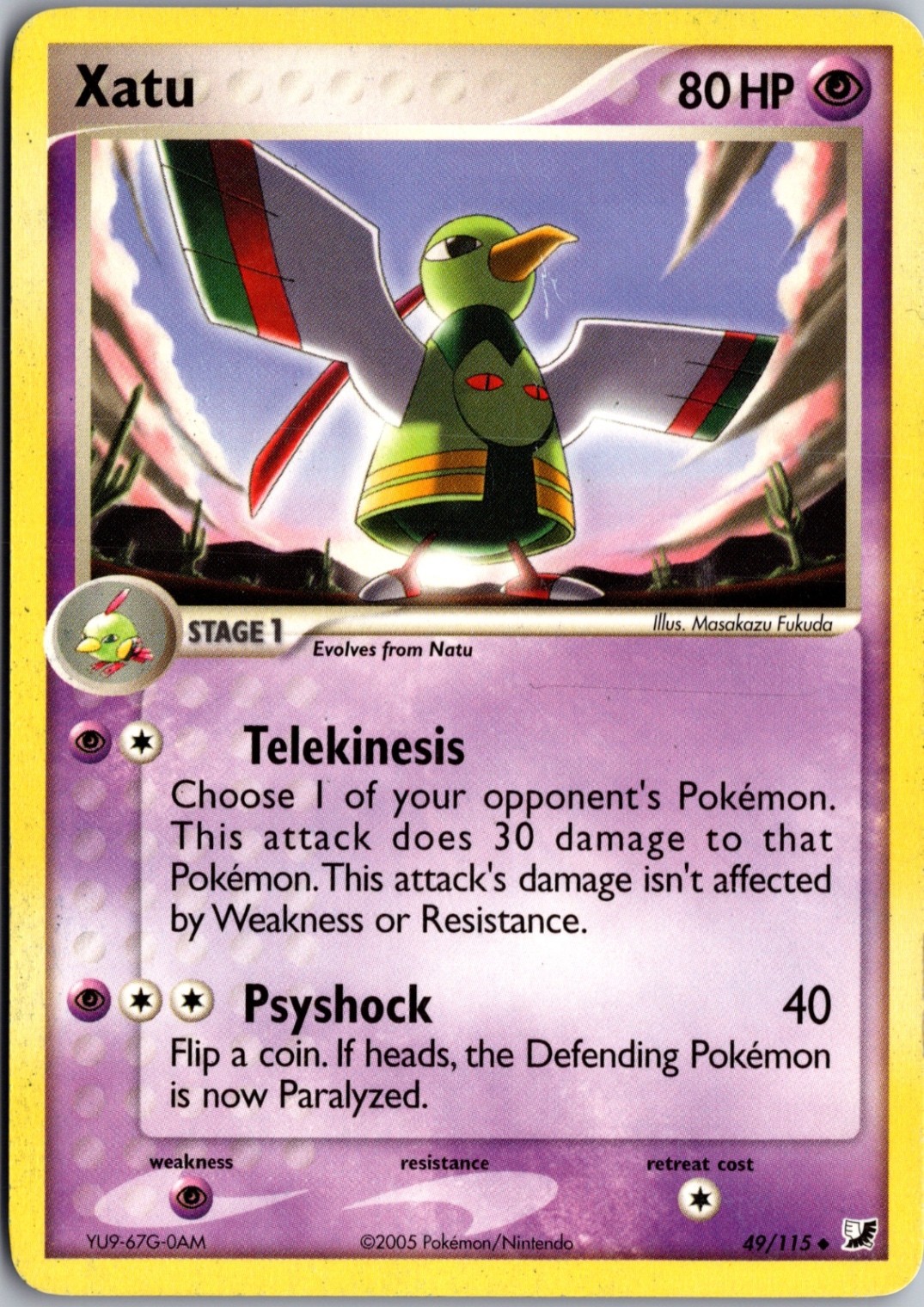 Xatu 49/115 Uncommon Unseen Forces Lightly Played Pokemon Card TCG Single