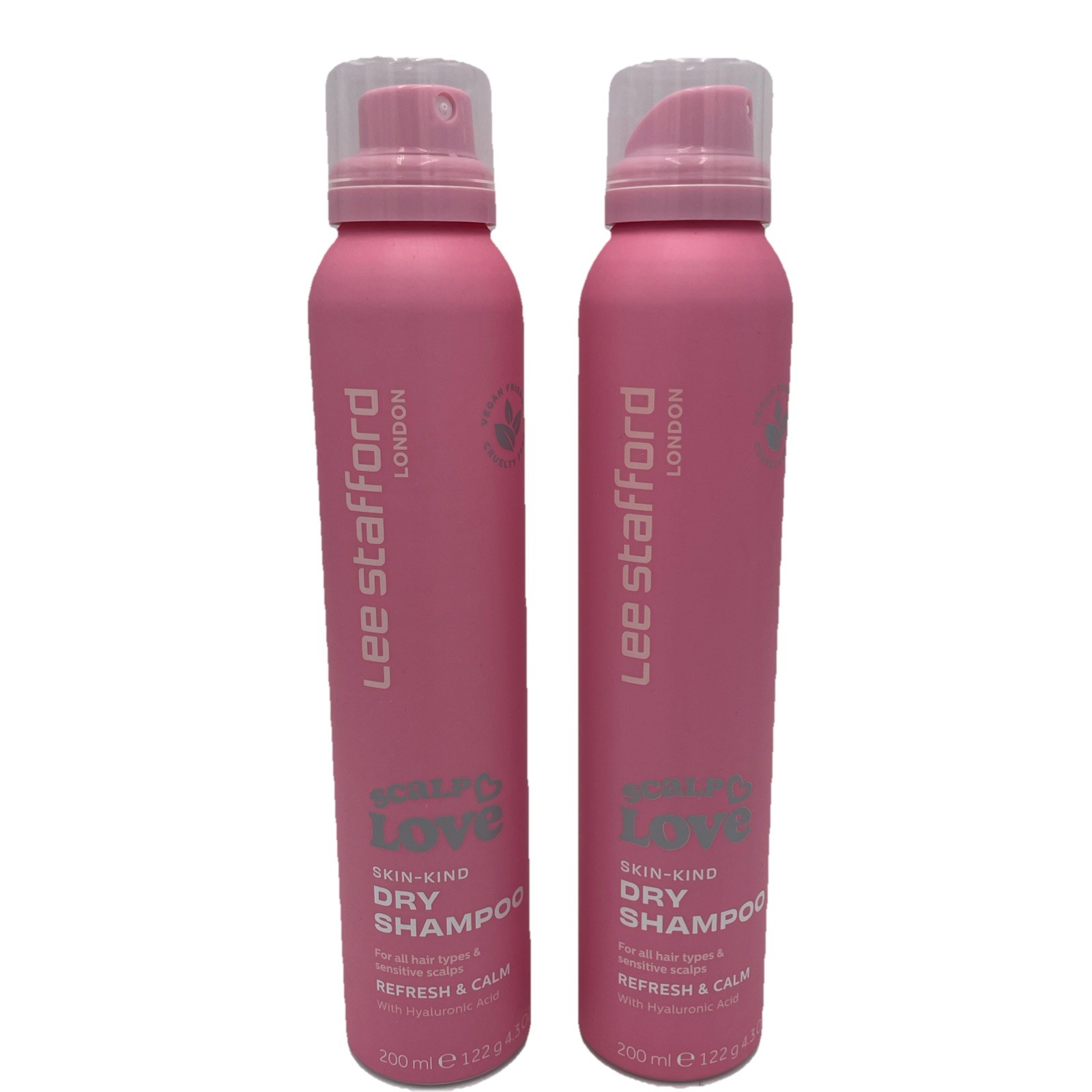 2x Lee Stafford Dry Shampoo Refresh & Calm With Hyaluronic Acid Shampoo 200ml