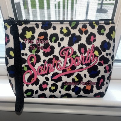 SAINT BARTH  ALINE SCUBA POUCH WITH PRINTED LOGO- gorgeous 