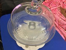 Glass 10  Cake   Plate Clear Stand.