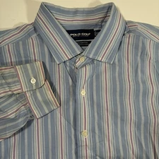 Vintage Polo Golf Ralph Lauren Westerton Shirt 2XL Blue Purple Striped 90s Y2K