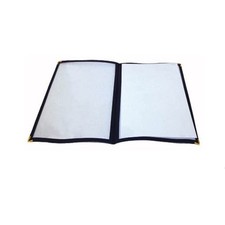 Winco PMCD14K 14 in x 8 1/2 in Black Double Fold Menu Cover