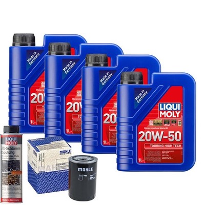 Motoröl 20W50 LIQUI MOLY Touring High Tech 4L+MAHLE Ölfilter +Ölschlammspülung