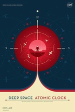 Listing image for Deep Space Atomic Clock Poster Red Space Technology Astronomy Wall Art