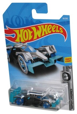 Hot Wheels Super Chromes 4/10 (2017) Silver & Black Flash Drive Car 58/365