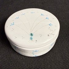 Tarro de porcelana italiana con tapa Franco Marie Deruto pintado a mano