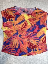 Guy Harvey Womens Tropical Butterfly Multicolor Shirt Size Small