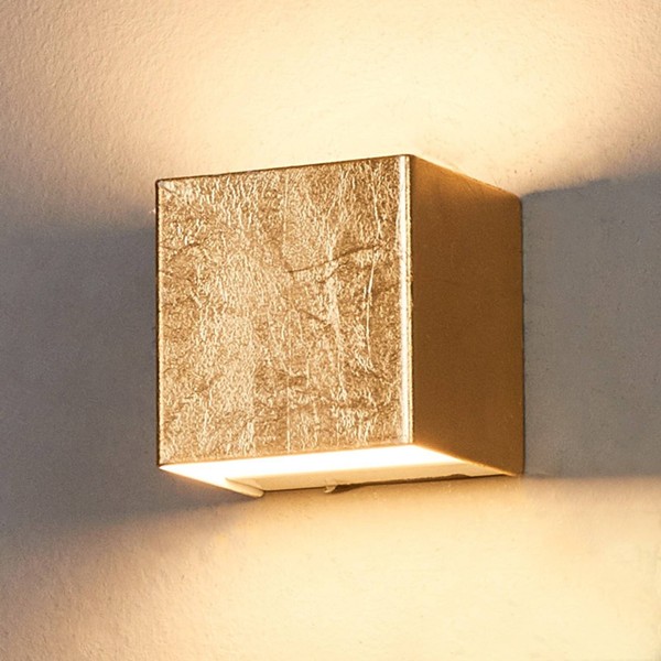 Lindby Led Wandlampe Goldfarben, Uplight And Downlight Effekt, Wandleuchte Innen-image