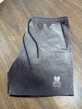 Psycho Bunny Shorts Men's L Brown Beige Logo Board Swim Trunks Lined Polyester