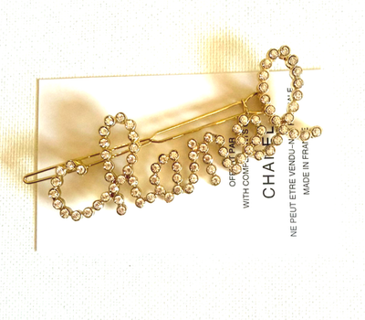 Chanel Beauty Vintage Hair Accessory Gold Tone Metal with Crystals