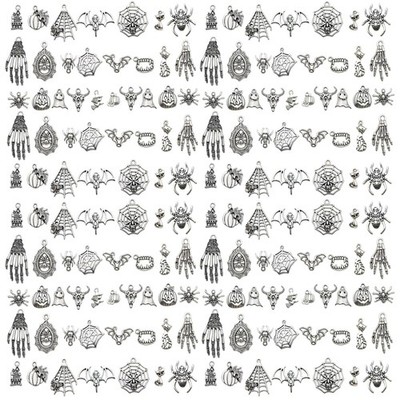 100Pieces Halloween Series Antique Silver Pendant Jewelry Making DIY Keychain...