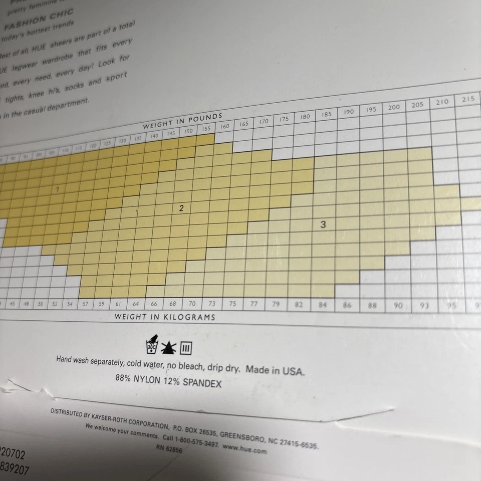 Hue Pantyhose Control top, micro mesh sz 2 black NEW #5966 - Image 4 of 4