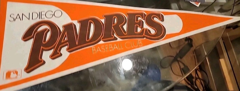Vintage Original 1990s San Diego Padres Full Size 12x30 Felt Pennant