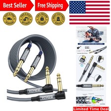 Tangle-Free 10ft TRS Instrument Cable with Braided Design  Right Angle