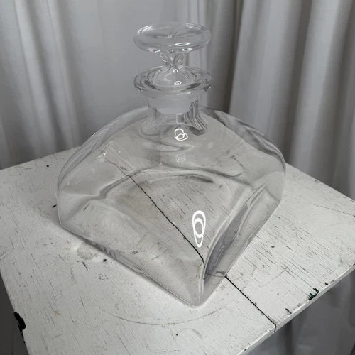 COLONIAL WILLIAMSBURG Blenko Royal Leerdam Blown Glass CW6 Square Ships Decanter