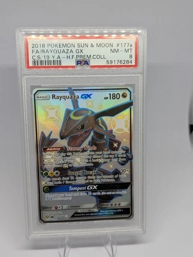 Pokemon Shiny Rayquaza GX 177a/168 Hidden Fates Premium Collection Promo PSA 8
