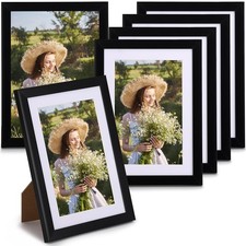 6 Pcs 5x7 Picture Frame, Black Wall Tabletop Display Photo Frames Collage for...