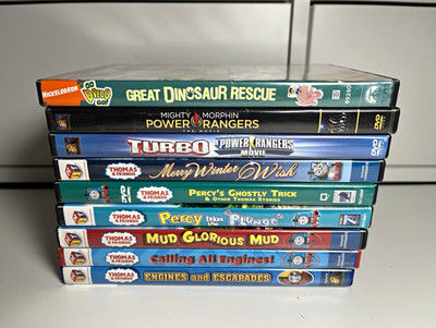 Kids DVD Lot of 9- Thomas and Friends, Diego, Power Rangers, Used, Tested. OOP