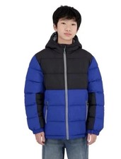 NEW Pacific Trail Boys Puffer Jacket Blue/Black Water Resistant, LARGE 14-16