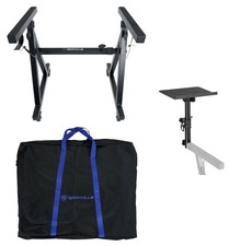 Rockville Z40W Z-Style Pro Keyboard Stand w Wheels Bag Laptop Stand Attachment