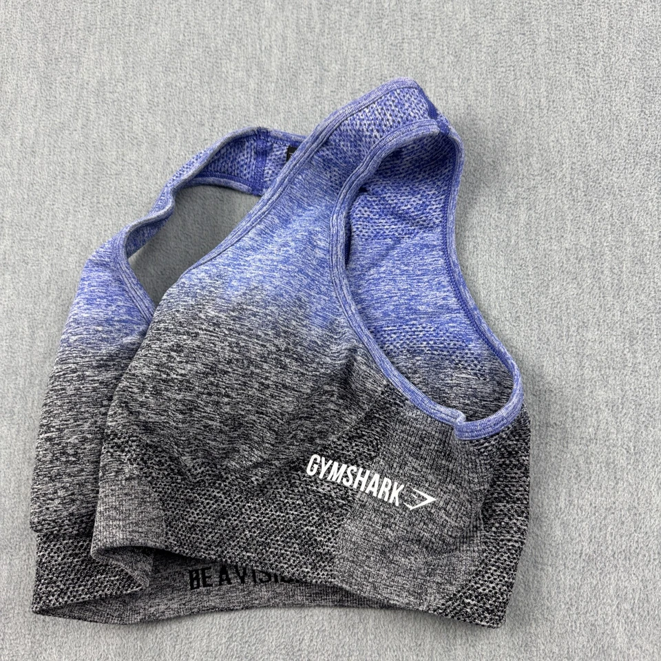 Gymshark Sports Bra Womens Small Purple Black Adapt Ombre Seamless Yoga Gym - Image 3 of 4