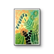 Imagine Art Orginal Botanical Florals 30x42cm Paper Abstract Maximalist Wall Art