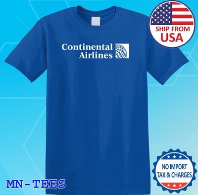 Continental Airlines Retro US Airline Blue Size S-5XL