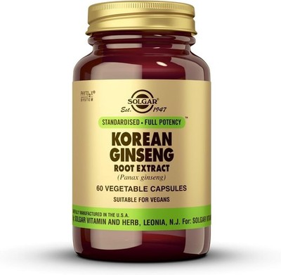 Solgar Korean Ginseng Root Extract, 60 Vegetable Capsules - EXP 5/27