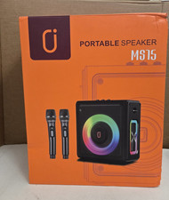 Karaoke Machine Ms15 Portable Speaker 2 Microphones USB Aux Live Party