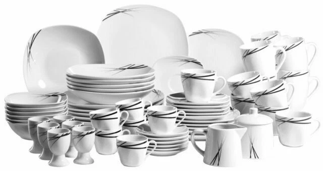 Sets y vajillas blancos de porcelana