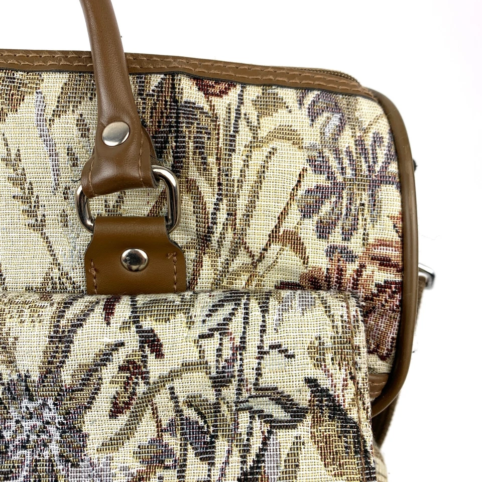 Bolso de Viaje Vintage Años 90 Jordache Floral Tapiz Cremallera Correa para el Hombro Lona 16" Foto 3 de 4