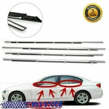 4pcs Chrome Car Window Moulding Trim Weatherstrips Seal Fit For Accord 08-12  ..