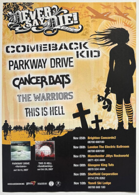 COMEBACK KID / PARKWAY DRIVE / CANCER BATS - 2007 Full page UK magazine ad