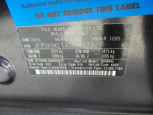 SUBARU FORESTER REAR PROP SHAFT PETROL, AUTO T/M, 4 SPEED, 08/10-12/12 10 11 12 - Picture 9 of 12