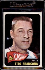 Tito Francona 1965 Topps #256 St Louis Cardinals Signed Baseball Card DECEASED
