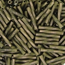 Miyuki Twisted Bugle Beads 2x12mm Gold Antiqued Matte Black 13GM