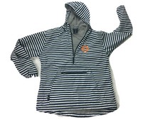 Charles River Monogrammed Chatham Pullover Anorak Jacket Striped Blue & White M